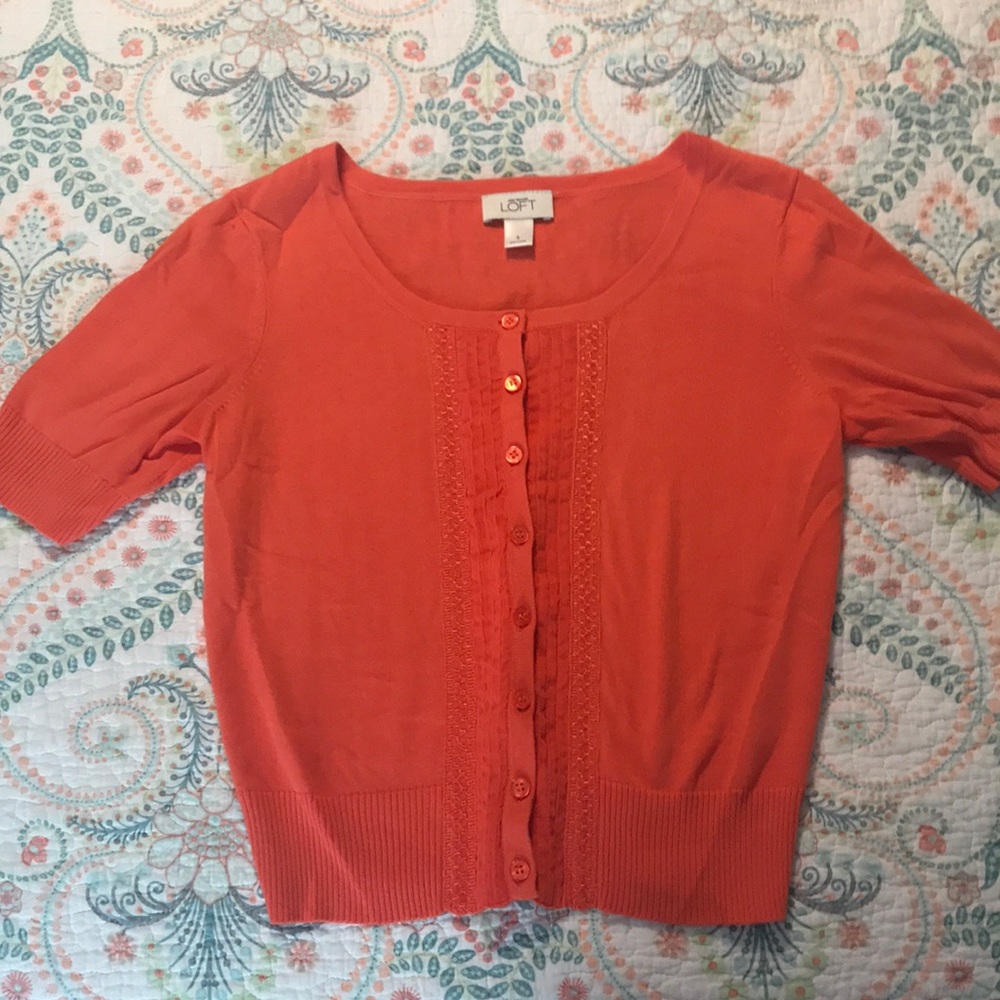 Ann Taylor Loft Short Sleeve Cardigan Sweater